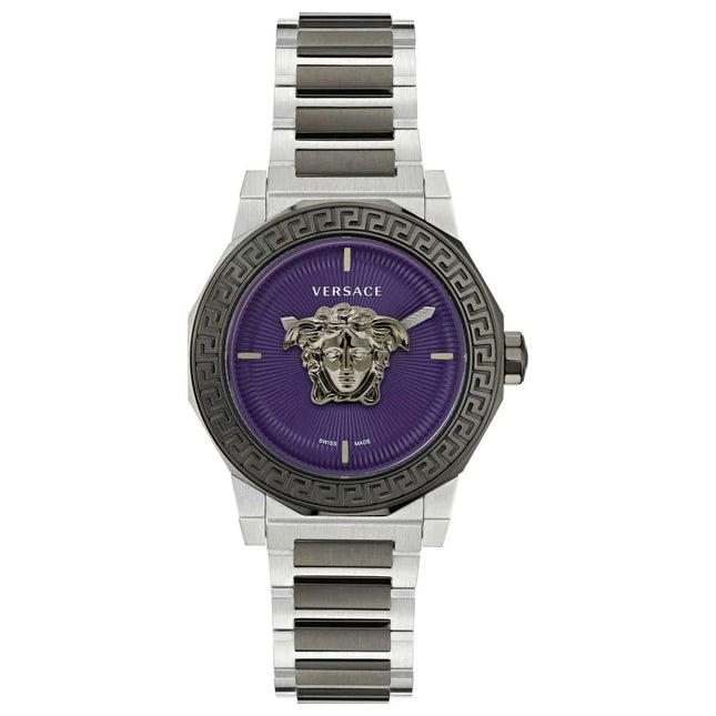 Versace Women's Medusa Deco Purple Silver Quartz Watch image 0