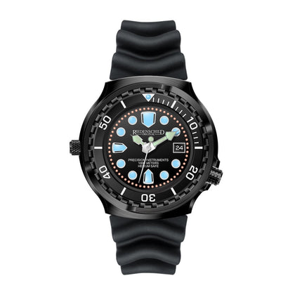 RIEDENSCHILD PRECISION INSRUMENTS GERMANY Divers Taucheruhr 1000m Helium Valve Watch Black/Light Blue image 4