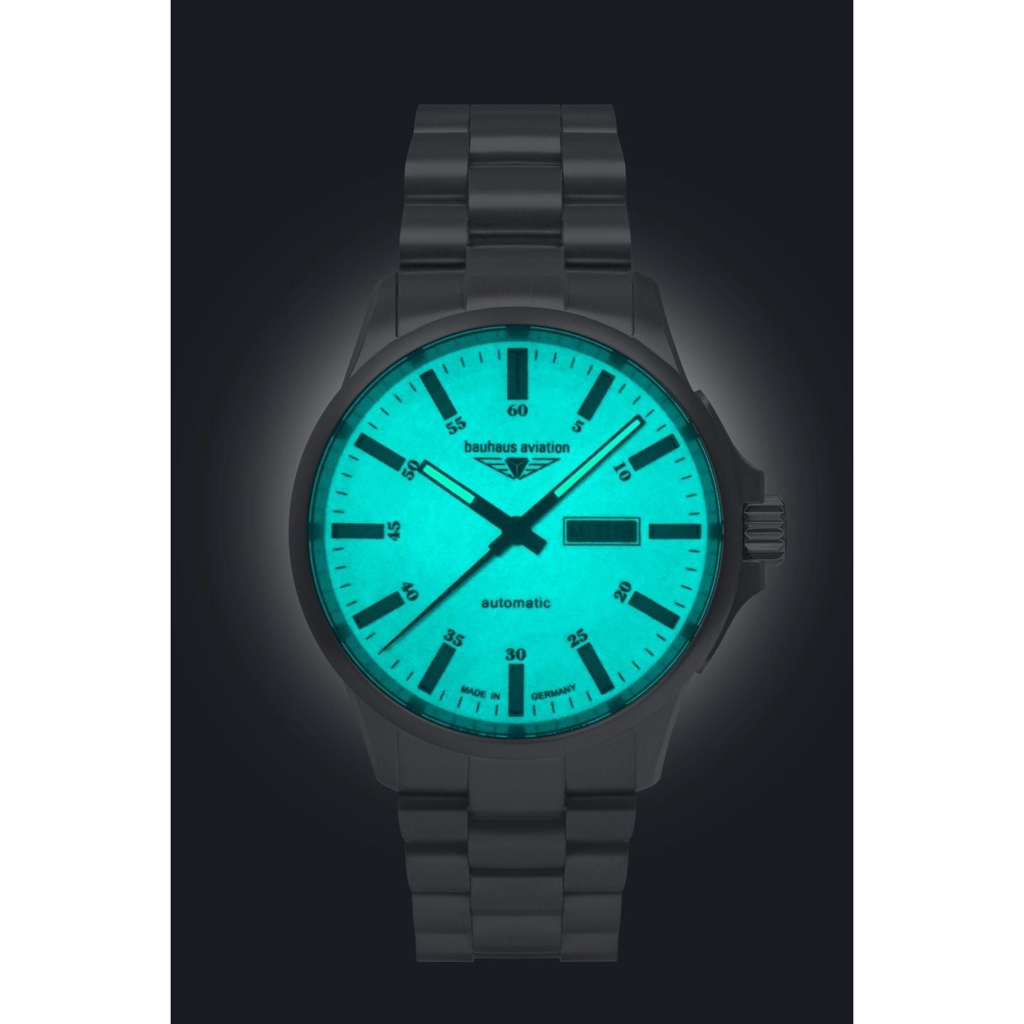 BAUHAUS AVIATION Men’s Titanium Automatic Day Date Watch 2866M5 image 2