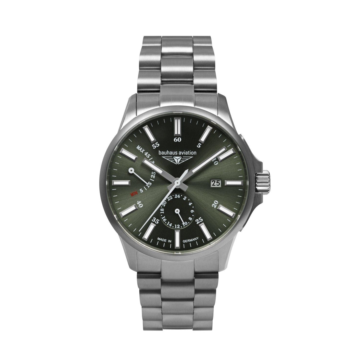 BAUHAUS AVIATION Men’s Titanium Automatic Power Reserve Watch 2860M4 image 0