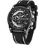 MEGIR Men's Racer Chronograph Date 45mm Black / Silver / Black Silicone Strap Watch