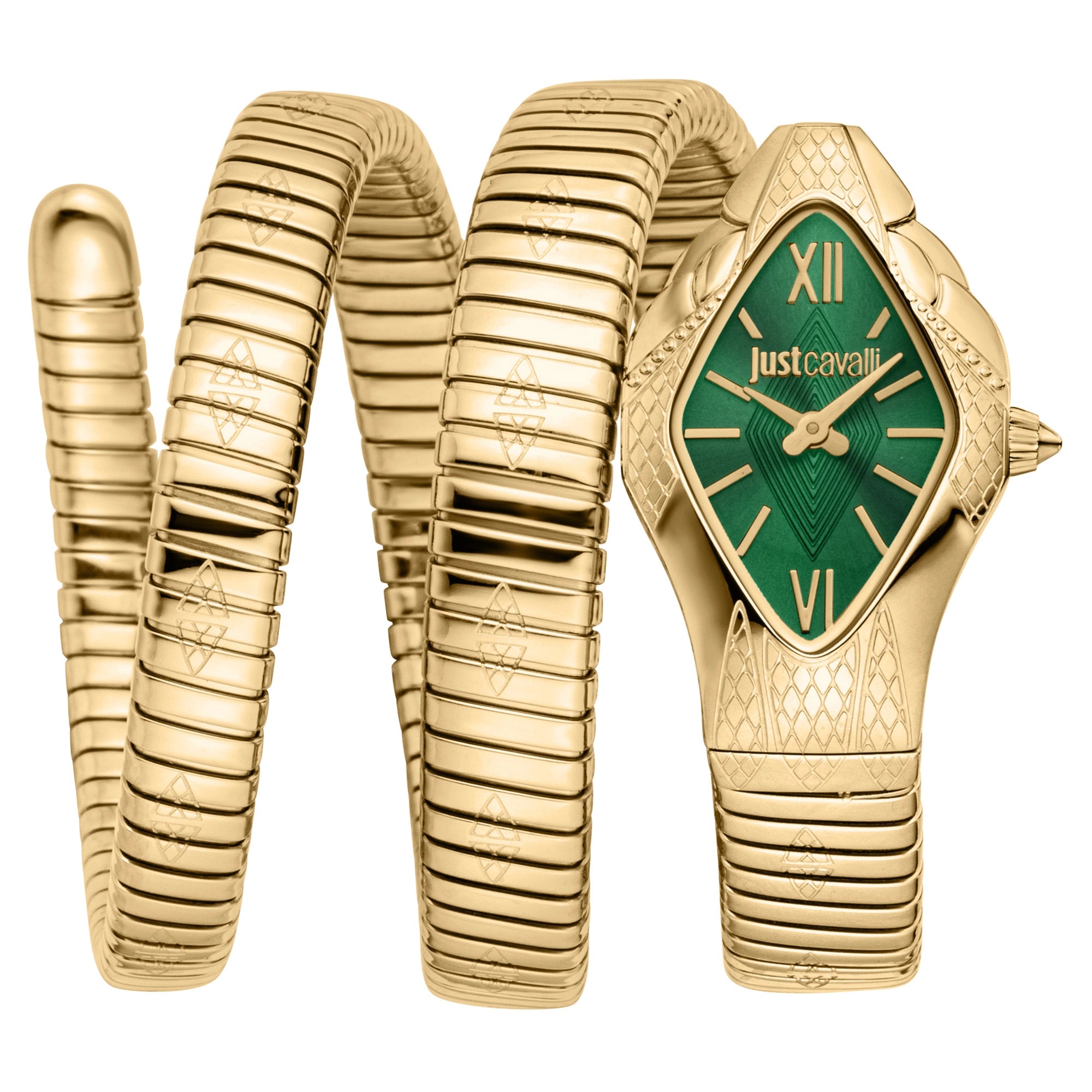Just Cavalli Signature Snake Cristallo Yellow Gold Bottle Green image 0