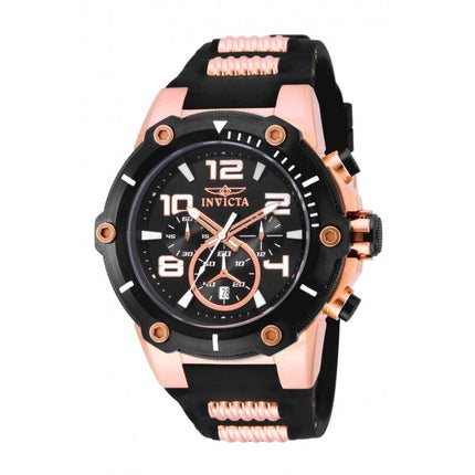 INVICTA Men's Speedway Fury 51mm Silicone Watch Rose Gold/Black
