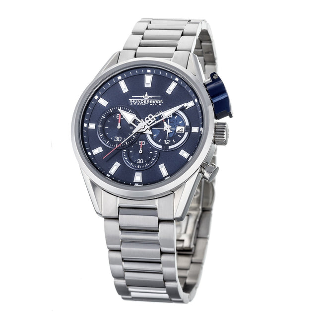THUNDERBIRDS Aircraft F-16 Chronograph Watch Silver/Blue image 0