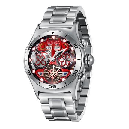 Reef Tiger Men's Aurora Air Bubbles Automatic Mechanical Skeleton Watch image 8