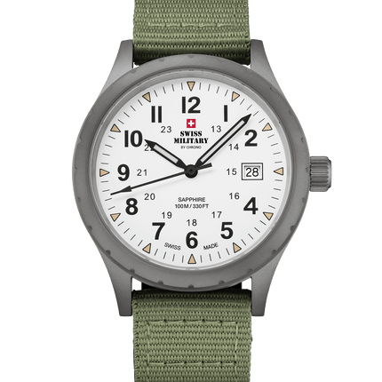 Swiss Military SM34108.04 – Classic Army Style Watch White Canvas image 0