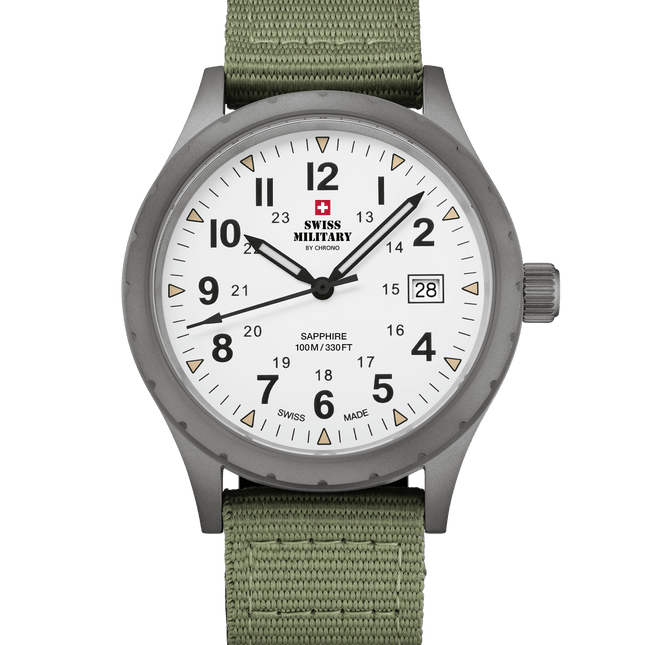 Swiss Military SM34108.04 – Classic Army Style Watch White Canvas image 0