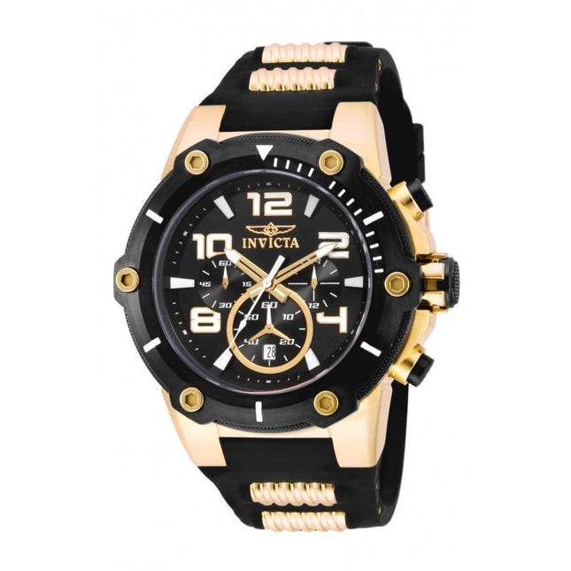 INVICTA Men's Speedway Fury 51mm Silicone Watch Gold/Black