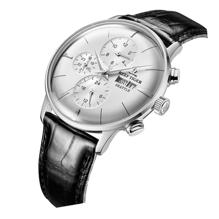 Reef Tiger Men's Seattle Chiefs Automatic Luxury Vintage Dress Chronograph Watch image 1