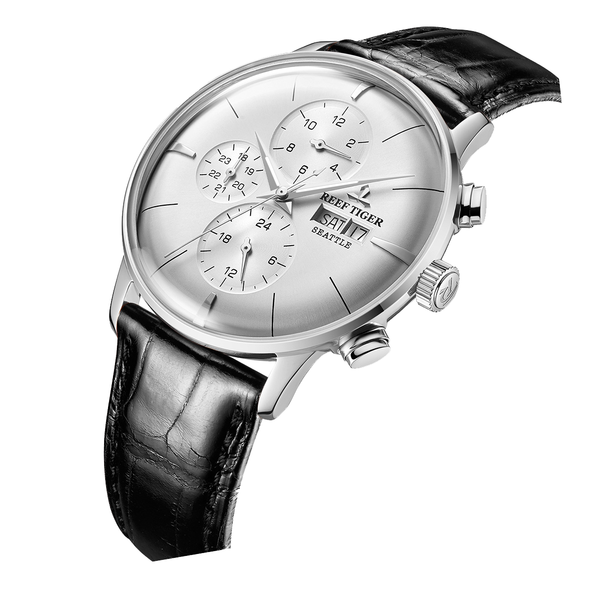 Reef Tiger Men's Seattle Chiefs Automatic Luxury Vintage Dress Chronograph Watch image 1