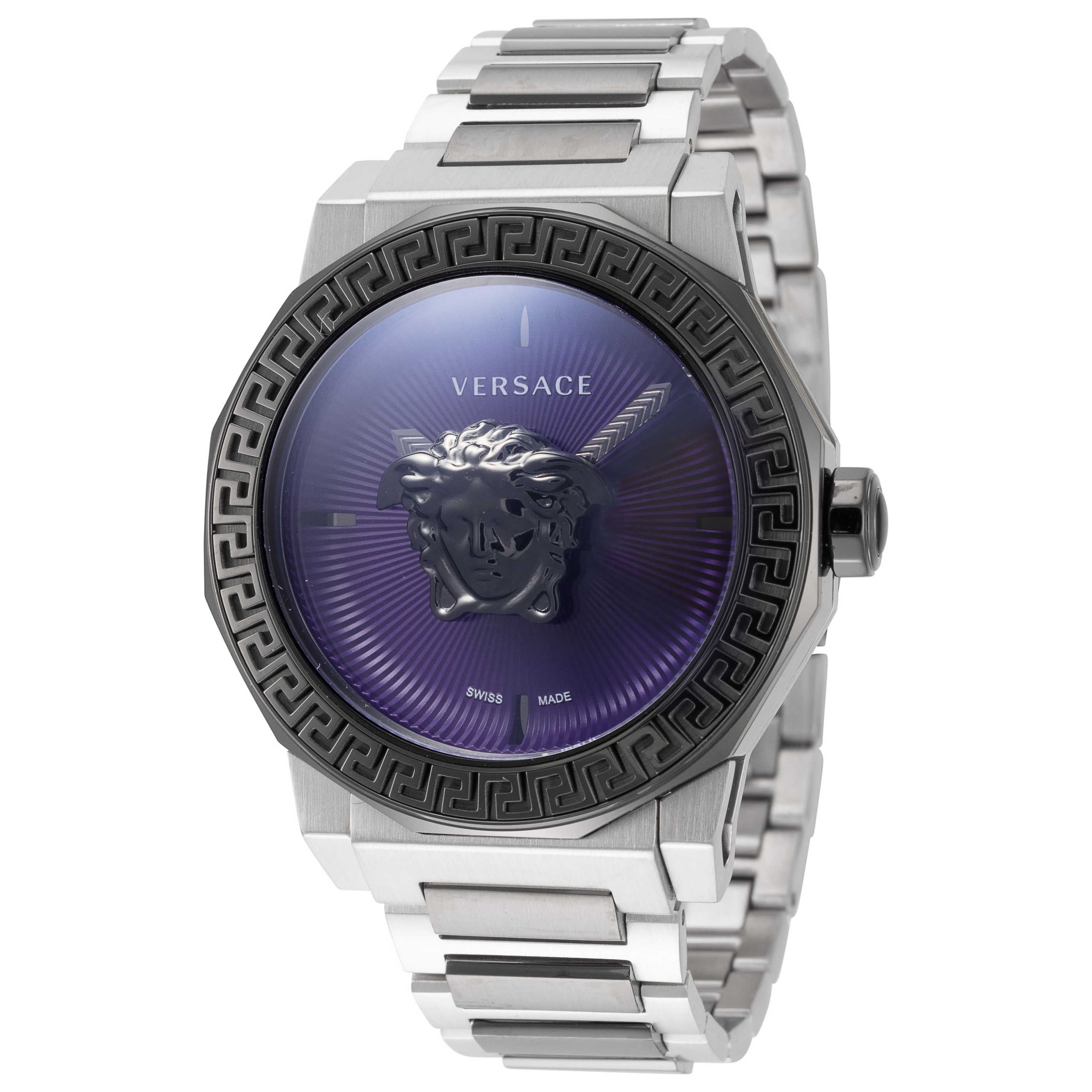 Versace Women's Medusa Deco Purple Silver Quartz Watch image 1