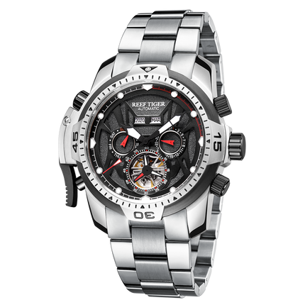 Reef Tiger Men's Aurora Transformers Skeleton Automatic Mechanical Watch - Steel image