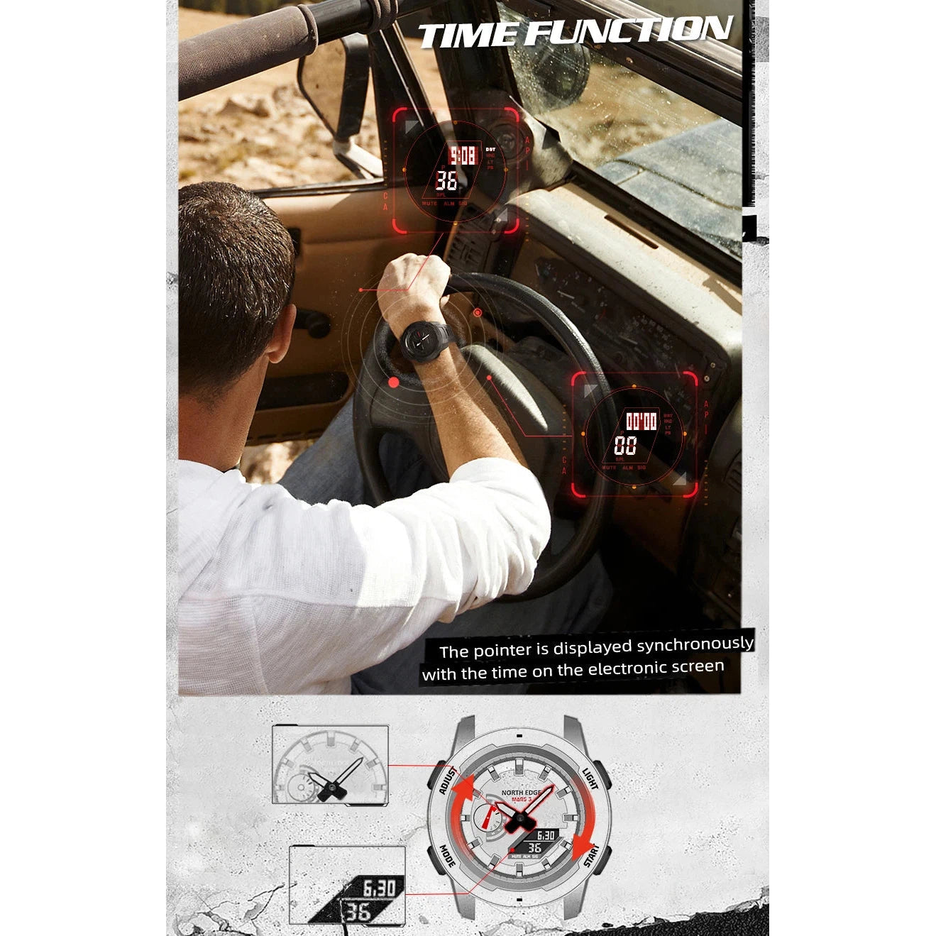 NORTH EDGE Tactical Mars 3 Watch Carbon Fibre image 9