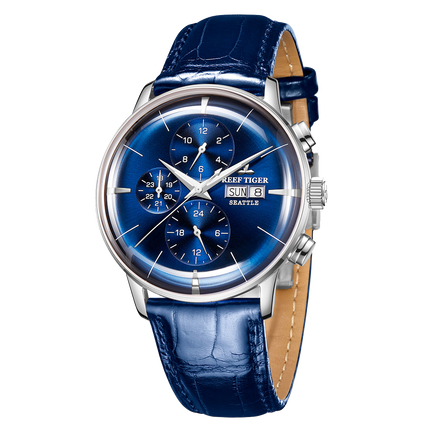 Reef Tiger Men's Seattle Chiefs Automatic Luxury Vintage Dress Chronograph Watch image 2