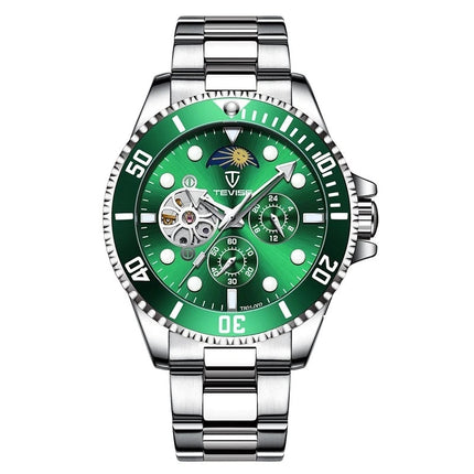 TEVISE Perpetual Automatic Flower Moon Green Watch image 0