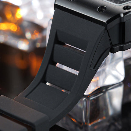 Reef Tiger Men's Aurora Titan Mechanical Multifunctional Day/Date Skeleton Automatic Watch RGA3009 Black image 6