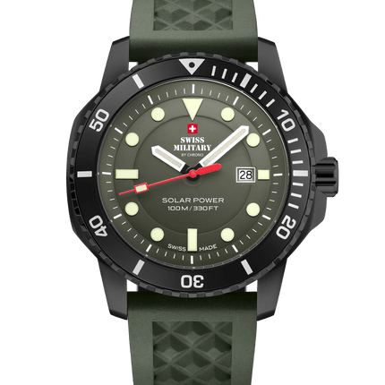 Swiss Military SMS34102.06-Swiss Solar Sports Watch Black Green image 0