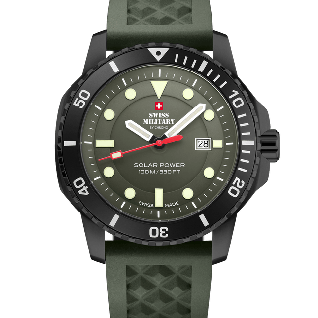 Swiss Military SMS34102.06-Swiss Solar Sports Watch Black Green image 0