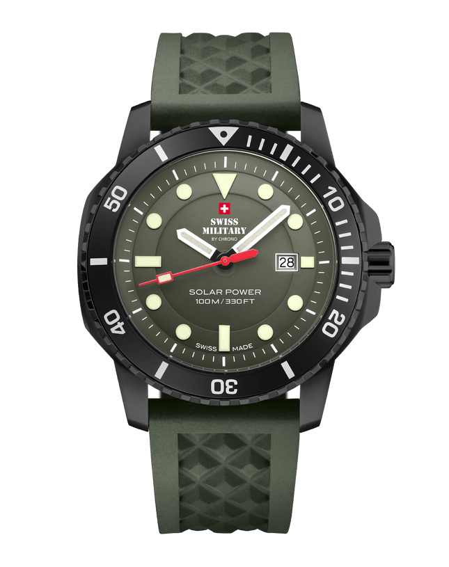 Swiss Military SMS34102.06-Swiss Solar Sports Watch Black Green image 0