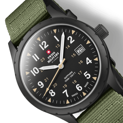 Swiss Military SM34108.07 – Classic Army Style Watch Black Canvas image 1