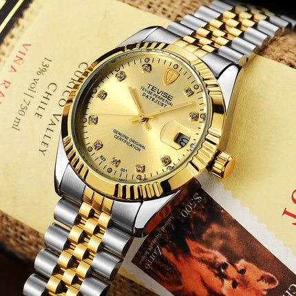 TEVISE Classic Automatic Calendar Two Tone/Gold Watch image 1