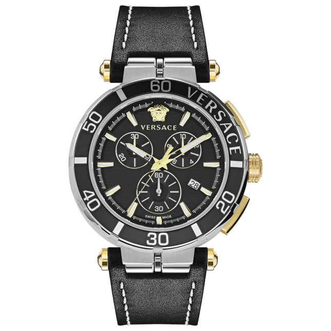 Versace Men's Watch 45mm Greca Chronograph Black image 0