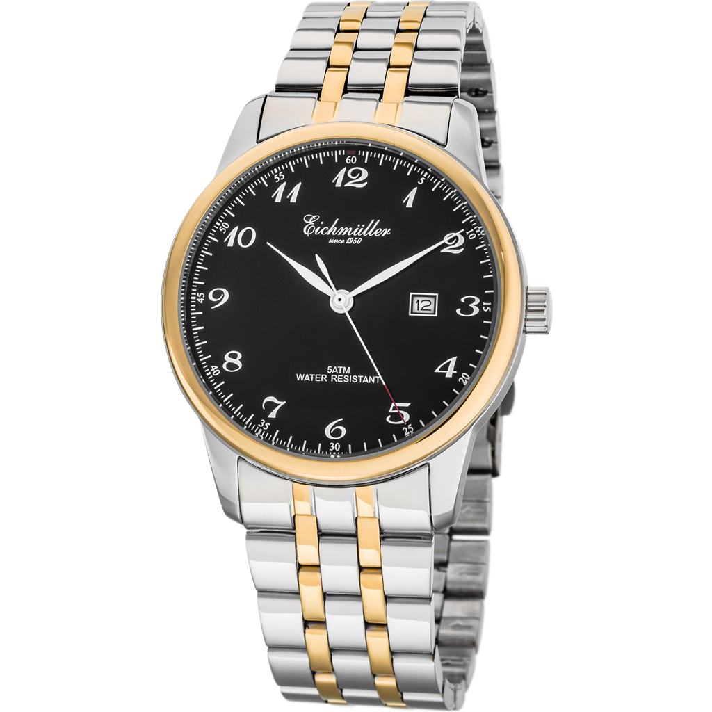 EICHMULLER since 1950 Traditional Eichmüller Steel Two Tone Black Watch image 0