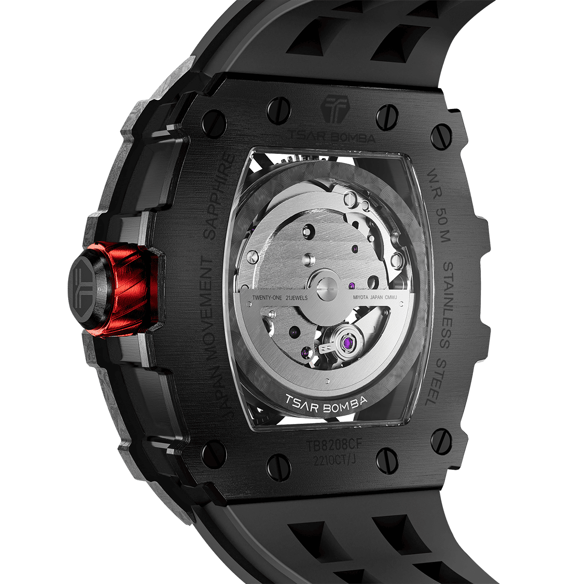 TSAR BOMBA Elemental-Carbon Fiber Automatic Watch TB8208CF