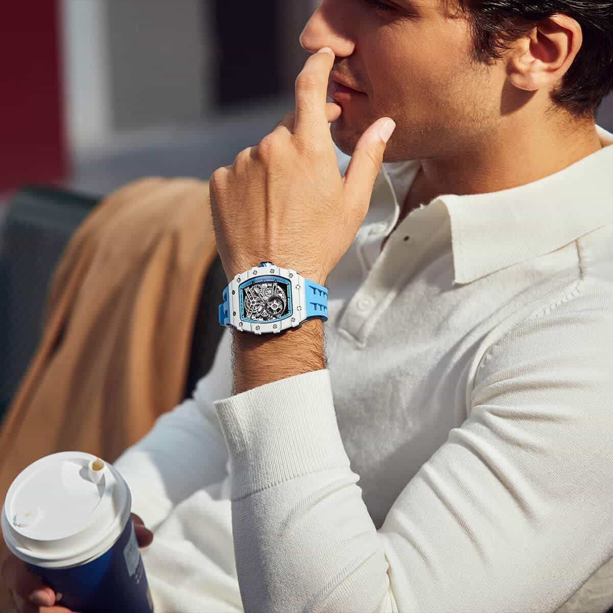 TSAR BOMBA Elemental-Carbon Fiber Automatic Watch TB8208CF