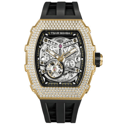 TSAR BOMBA Elemental-Cubic Zirconia Automatic Watch TB8208D