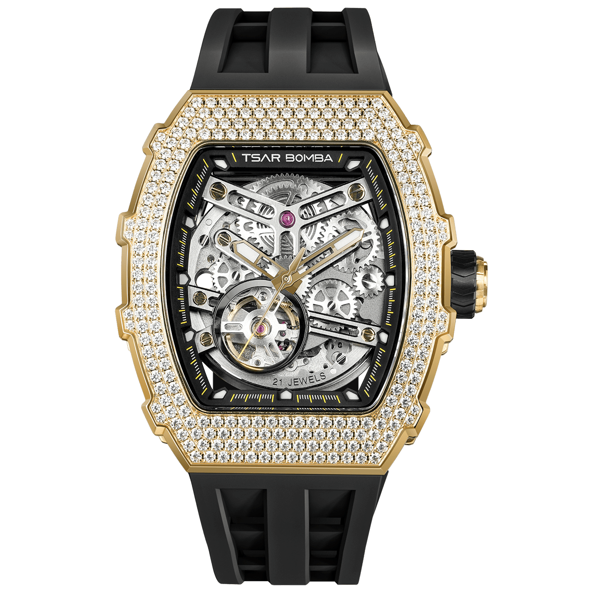 TSAR BOMBA Elemental-Cubic Zirconia Automatic Watch TB8208D