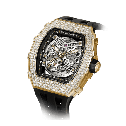 TSAR BOMBA Elemental-Cubic Zirconia Automatic Watch TB8208D