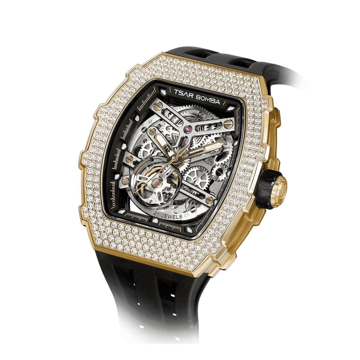 TSAR BOMBA Elemental-Cubic Zirconia Automatic Watch TB8208D