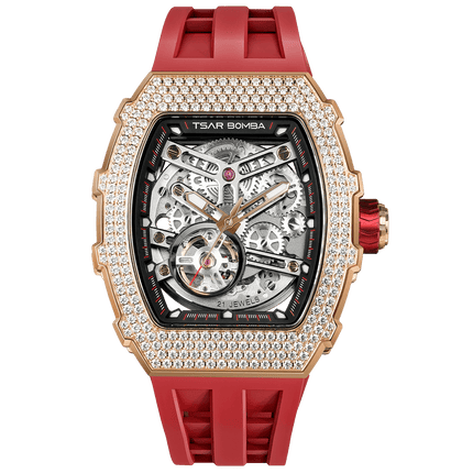 TSAR BOMBA Elemental-Cubic Zirconia Automatic Watch TB8208D