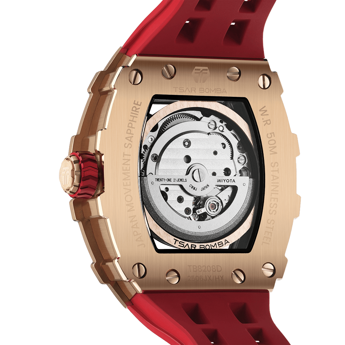 TSAR BOMBA Elemental-Cubic Zirconia Automatic Watch TB8208D