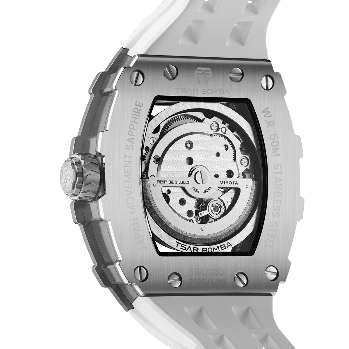 TSAR BOMBA Elemental-Cubic Zirconia Automatic Watch TB8208D