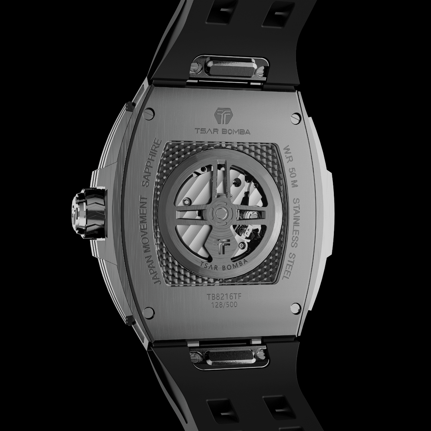 Interchangeable Strap Automatic Watch TB8216--Watch-all, Carbon Fiber, interchangeable, Mechanical-Tsarbomba