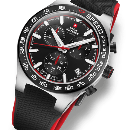 Swiss Military Speed Chronograph Watch – Black Red Rubber | SM34115.06 image 4