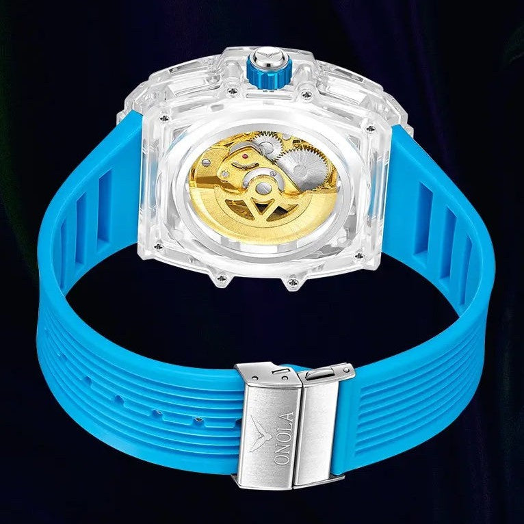ONOLA Clear Series Plastic Transparent Maximus Double Barrel AUTOMATIC Watch image 9
