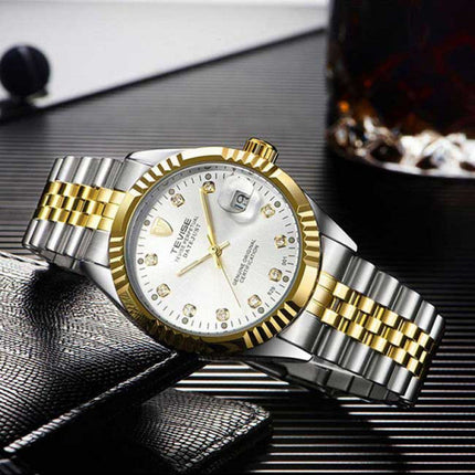 TEVISE Classic Automatic Calendar Two Tone/Silver Watch image 1