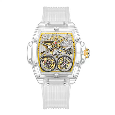 ONOLA Clear Series Plastic Transparent Maximus Double Barrel AUTOMATIC Watch image 0