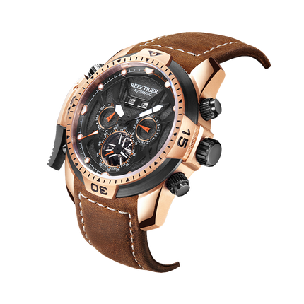 Reef Tiger Men's Aurora Transformers Skeleton Automatic Mechanical Watch image 1