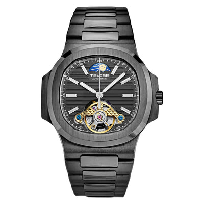 TEVISE Berlin Moonphase Open Heart Automatic Watch Black Edition image 0