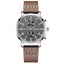 MEGIR Men's Dual Time Chronograph Date 42mm Silver / Leather Watch