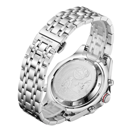 World Timer Mechanical Quartz Hybrid- Steel Matt Grey image 4