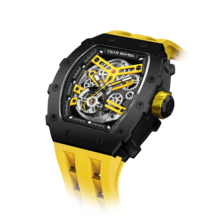 TSAR BOMBA Men's Automatic Watch TB8208A Black / Yellow