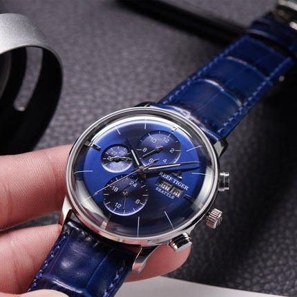 Reef Tiger Men's Seattle Chiefs Automatic Luxury Vintage Dress Chronograph Watch image 3