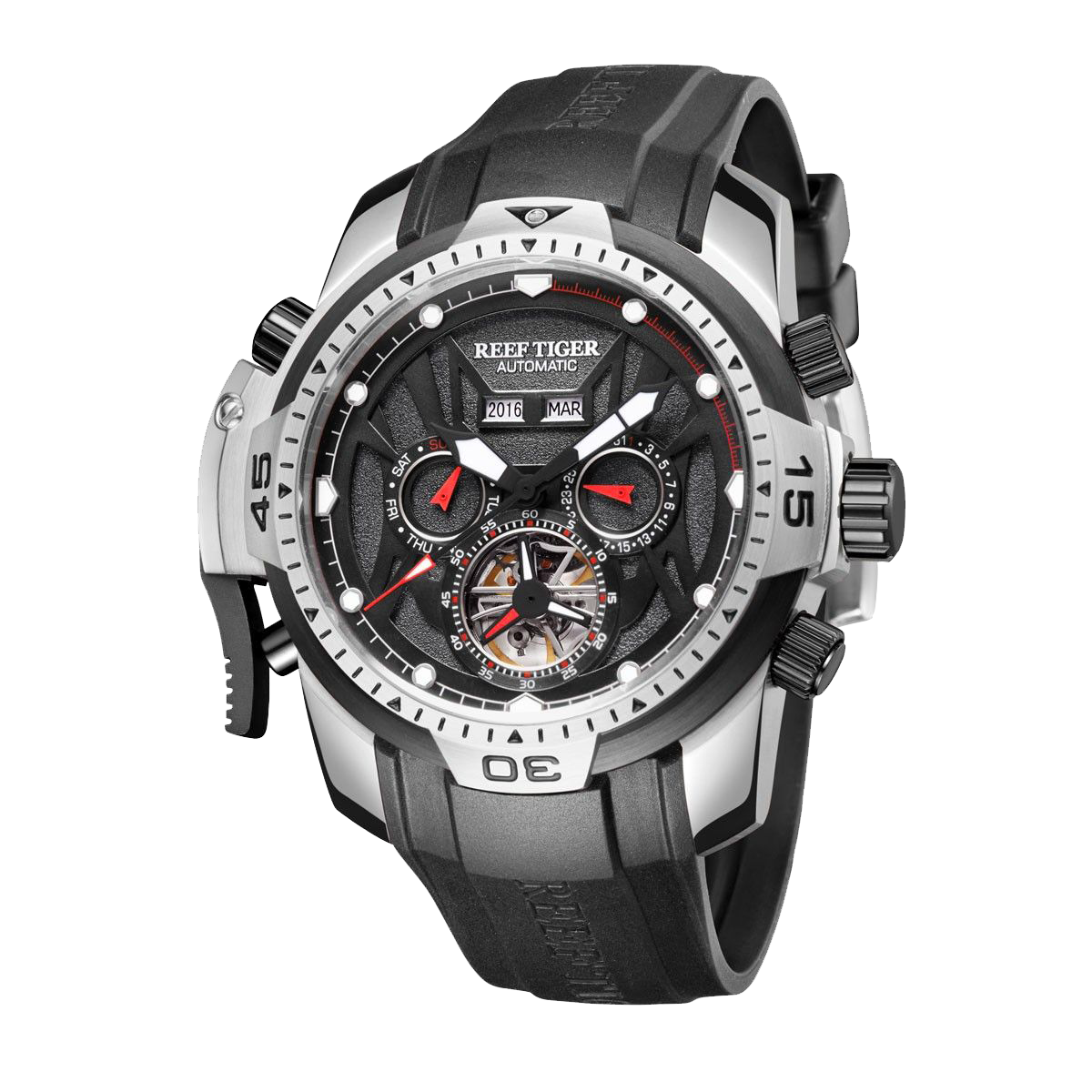 Reef Tiger Men's Aurora Transformers Skeleton Automatic Mechanical Watch image 10