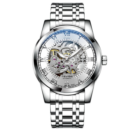 TEVISE Skeleton Classic Steel Silver Watch image 0