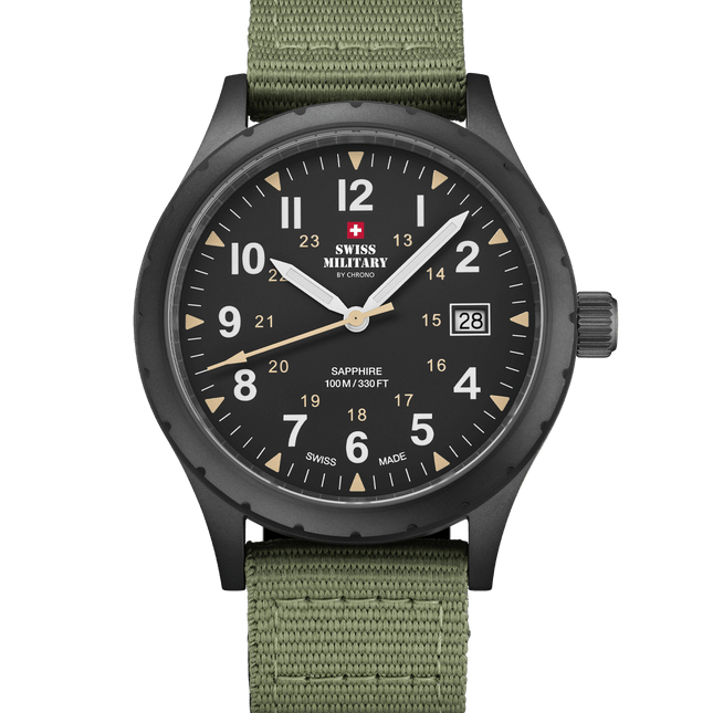 Swiss Military SM34108.07 – Classic Army Style Watch Black Canvas image 0